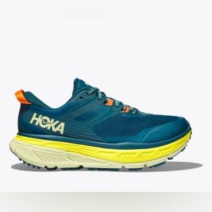 Brand new, never worn men’s Hoka Stinson 6 in blue coral/butterfly